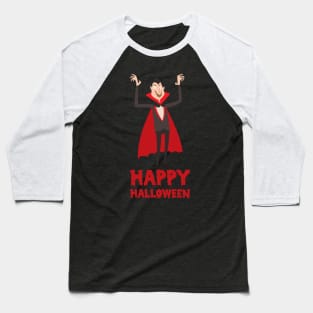 Vampire Scary and Spooky Happy Halloween Funny Graphic Baseball T-Shirt